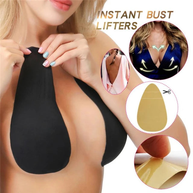 2 Pairs Invisible Breast Pads Women Large Size Adhesive Bra Silicone L