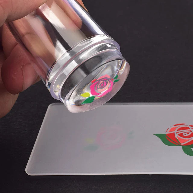 Nail Art Template Clear Jelly Silicone Nail Stamping Plate With Scraper Cap S4450330 Nail Art Template Clear Jelly Silicone Nail Stamping Plate With Scraper Cap S4450330