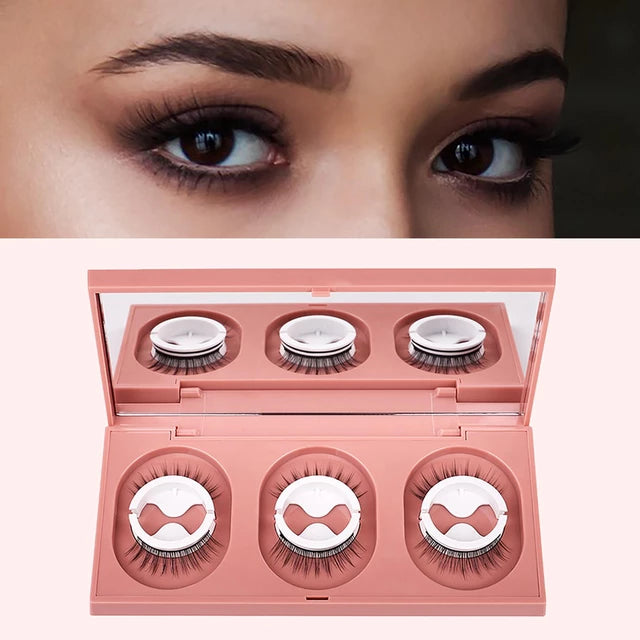 Reusable self-adhesive eyelashes, 3 pairs, without glue, several natural - Tuzzut.com Qatar Online Shopping