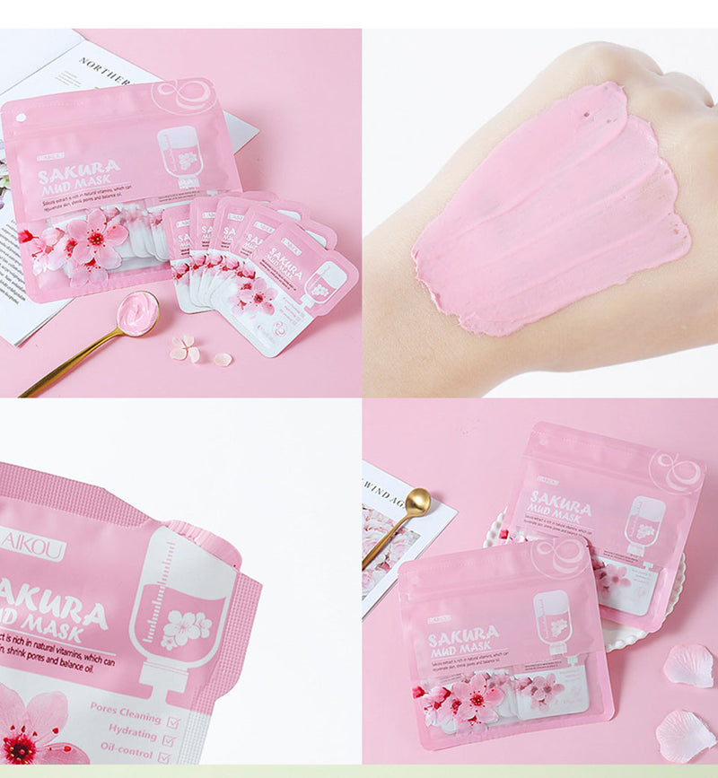 Sakura Mud Face Mask -6pcs Pack - Tuzzut.com Qatar Online Shopping