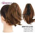 Synthetic Claw Clip Ponytail Hair Extensions Short Straight Natural Tail False Hair For Women Horse Tail Black Hairpiece - Tuzzut.com Qatar Online Shopping