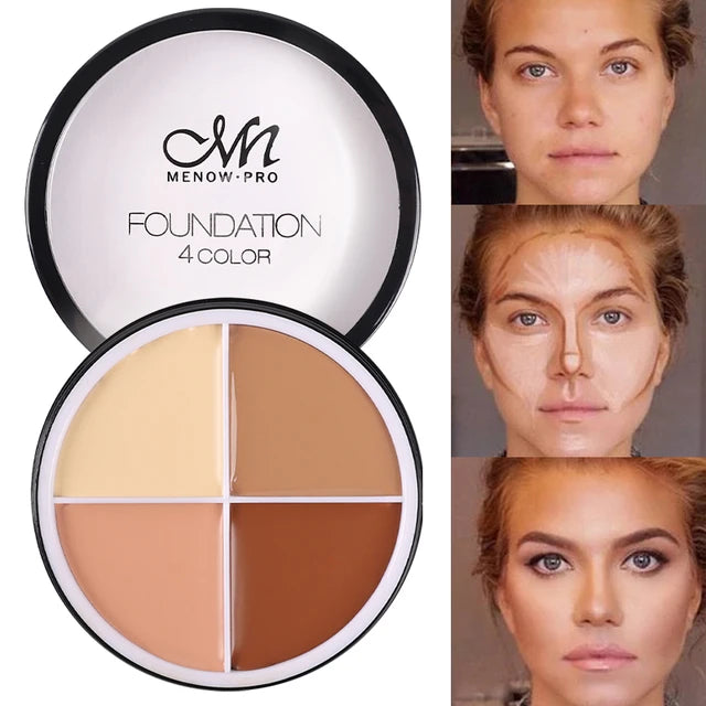 4 Colors Makeup Concealer Palette Waterproof Moisturizing Face Contour Bronzer Make Up Face Foundation Cream Concealer - Tuzzut.com Qatar Online Shopping