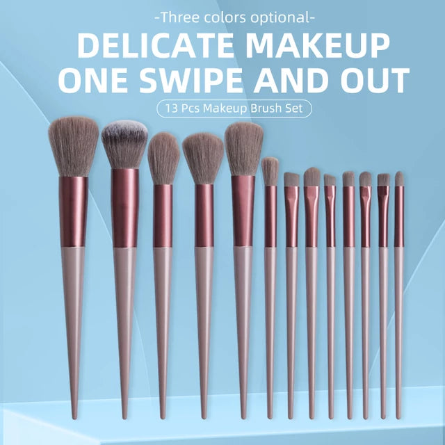 13 Pcs Makeup Cosmetic Brushes Set Soft and Fine 13 Pcs Makeup Cosmetic Brushes Set Soft and Fine