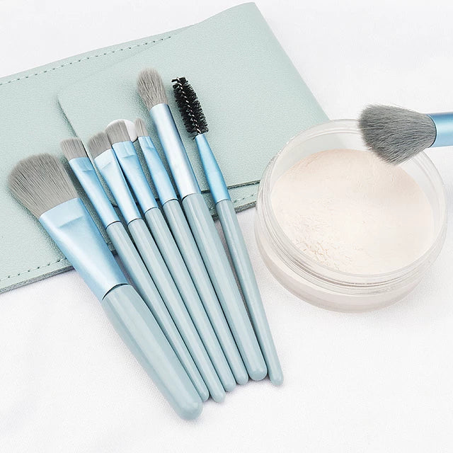 8pcs Professional Makeup Brushes Set Cosmetics Powder Eyeshadow Foundation Blush Blending Concealer Beauty Tools With Holster - Tuzzut.com Qatar Online Shopping