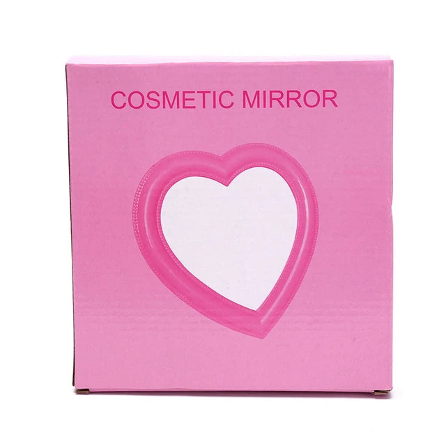 17x19cm Lovely Mirror Decorative Mirror Girl Heart Student Dormitory Mirror Portable Students Home Small Make-up Mirror