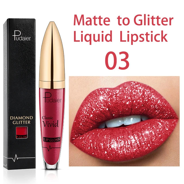 Pudaier Diomond Glitter Liquid Lipstick - Tuzzut.com Qatar Online Shopping