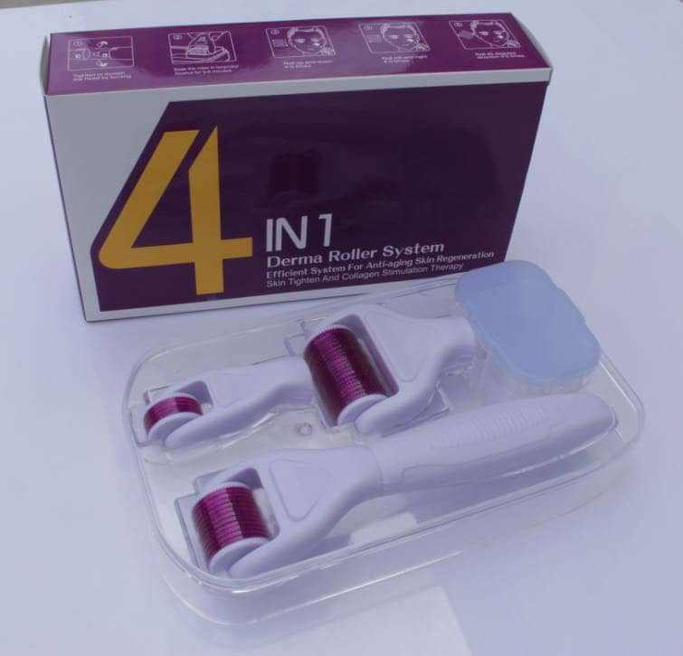 4 In 1 Derma Roller Set Stainless Micro Needles With Travel Case 4 In 1 Derma Roller Set Stainless Micro Needles With Travel Case