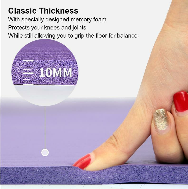 10mm Yoga Mat Soft Non-Slip Exercise Pad with Free Carry bag 10mm Yoga Mat Soft Non-Slip Exercise Pad with Free Carry bag