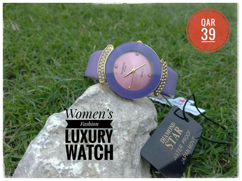 Diamond Star Luxury Fashion Watch for Women - DS101 - Tuzzut.com Qatar Online Shopping