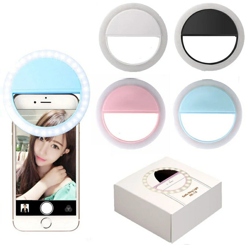 Selfie Ring Light Cell Phone LED Camera Light Clip for Mobile Phones/PC/Tablets - Tuzzut.com Qatar Online Shopping