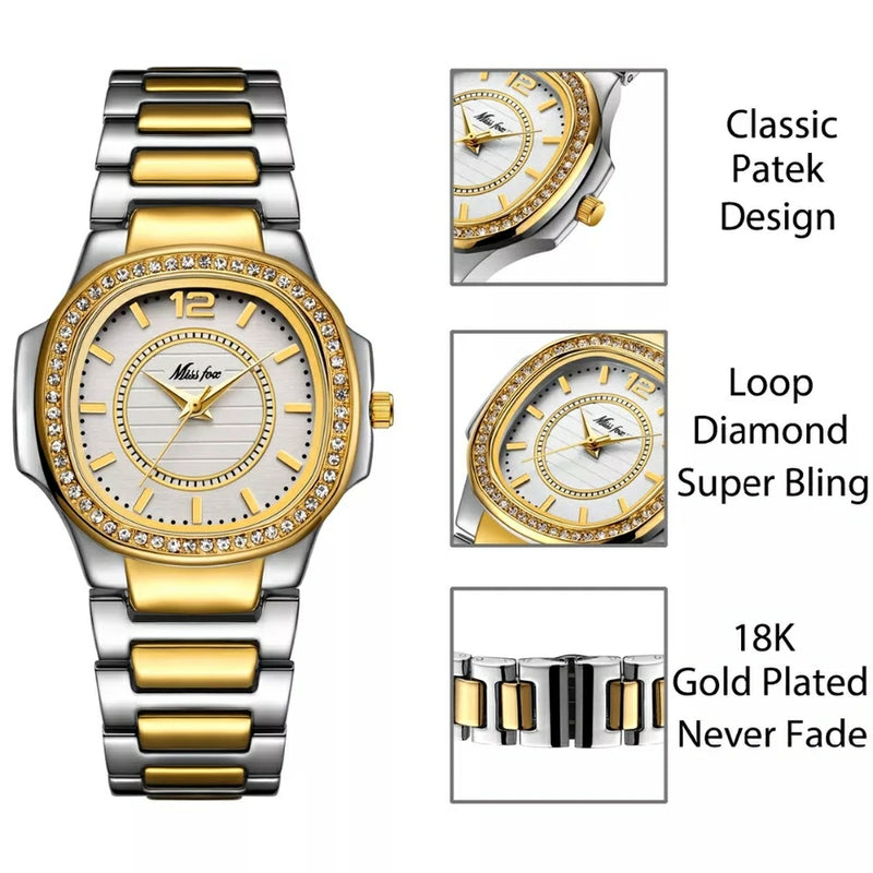 Miss Fox Fashion Designer Ladies Luxury Quartz Wrist Watch - 2549 - Tuzzut.com Qatar Online Shopping