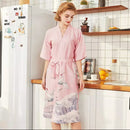 Women's Fashion Kimono Robe Summer Nightgown Rayon Bathgown Sleepwear - Tuzzut.com Qatar Online Shopping