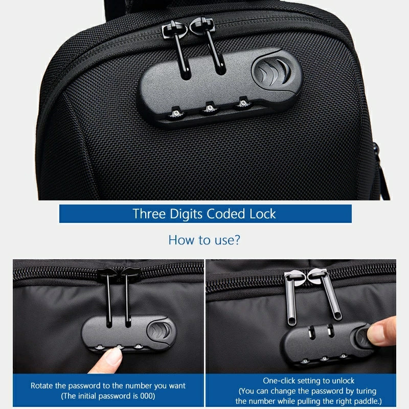 OZUKO Multifunction Anti-theft Shoulder Crossbody Waterproof Messenger Bag - Tuzzut.com Qatar Online Shopping