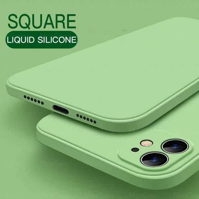 New Luxury Square Liquid Silicone Soft Case For iPhone 11, 11 Pro, 11 Pro Max - Tuzzut.com Qatar Online Shopping