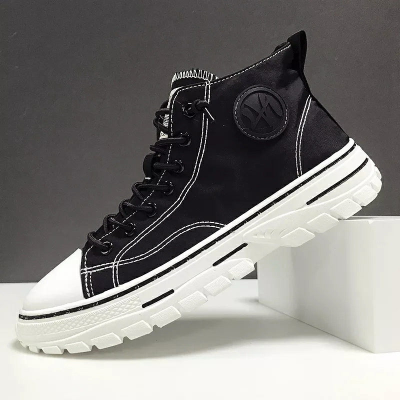 Men's High Top Designer Canvas Shoes - Tuzzut.com Qatar Online Shopping