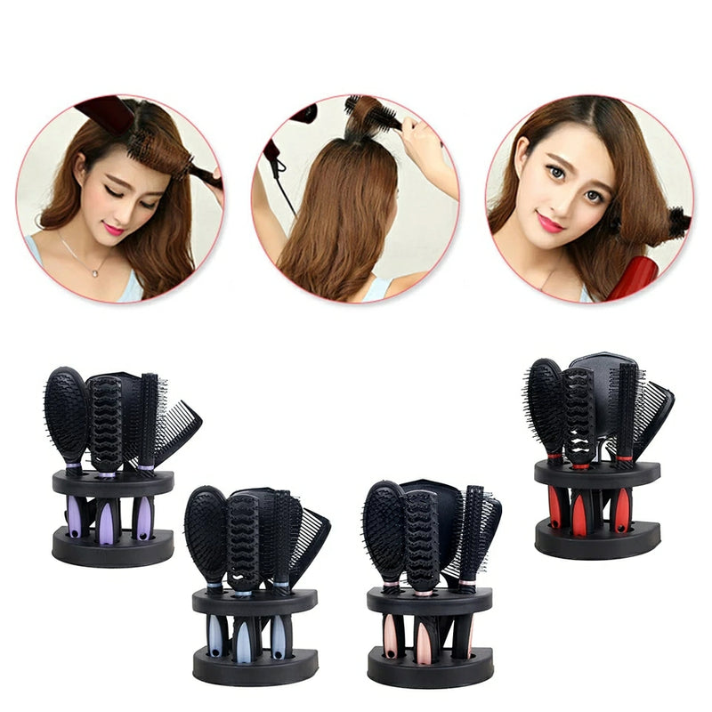 5 Pcs Salon Hair Comb Brush Mirror Set - Tuzzut.com Qatar Online Shopping