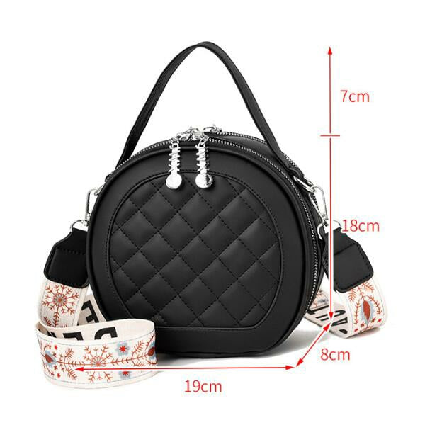 Women's Round Versatile Retro Shoulder Bag - Tuzzut.com Qatar Online Shopping