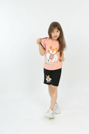 Girls Top Short Burberry 3pcs Set - Pink TK1120 - Tuzzut.com Qatar Online Shopping