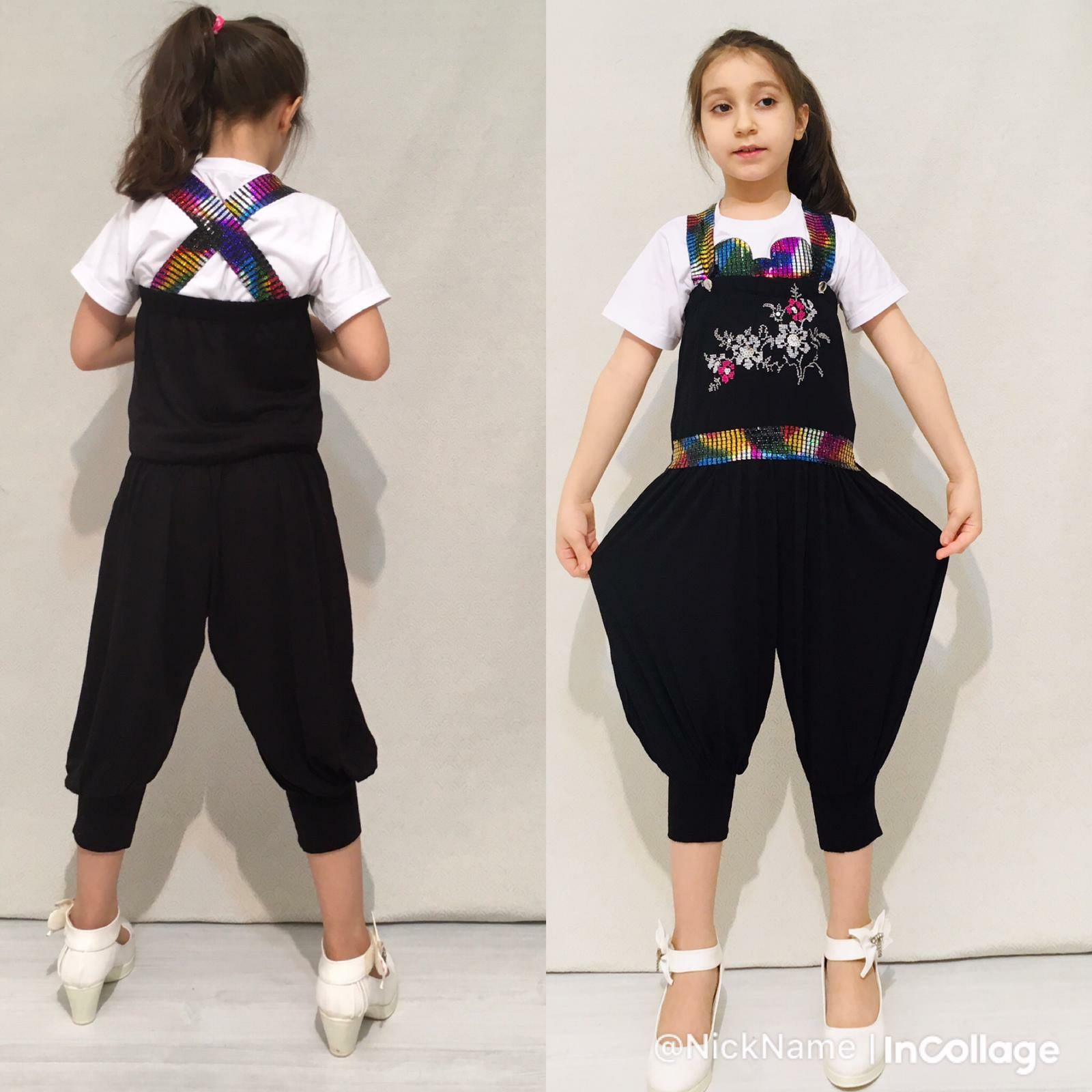 Girl's Fashion Micky Jumpsuit - Black TK7710 Girl's Fashion Micky Jumpsuit - Black TK7710