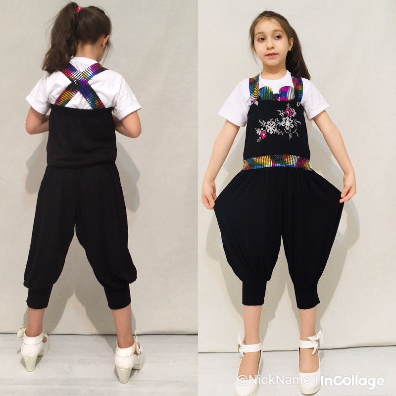 Girl's Fashion Micky Jumpsuit - Black TK7710 - Tuzzut.com Qatar Online Shopping