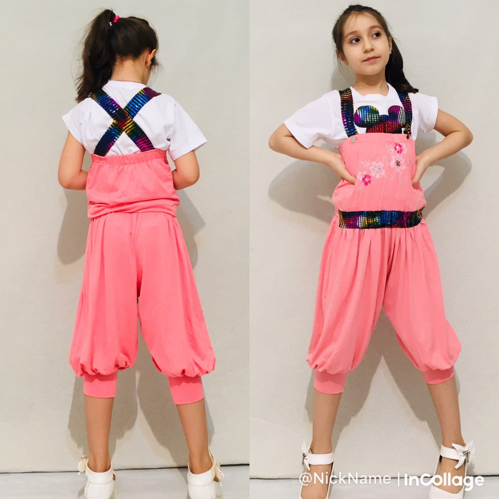 Girl's Fashion Micky Jumpsuit - Pink TK7700 Girl's Fashion Micky Jumpsuit - Pink TK7700