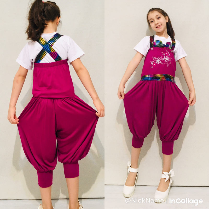 Girl's Fashion Micky Jumpsuit - Maroon TK7720 - Tuzzut.com Qatar Online Shopping