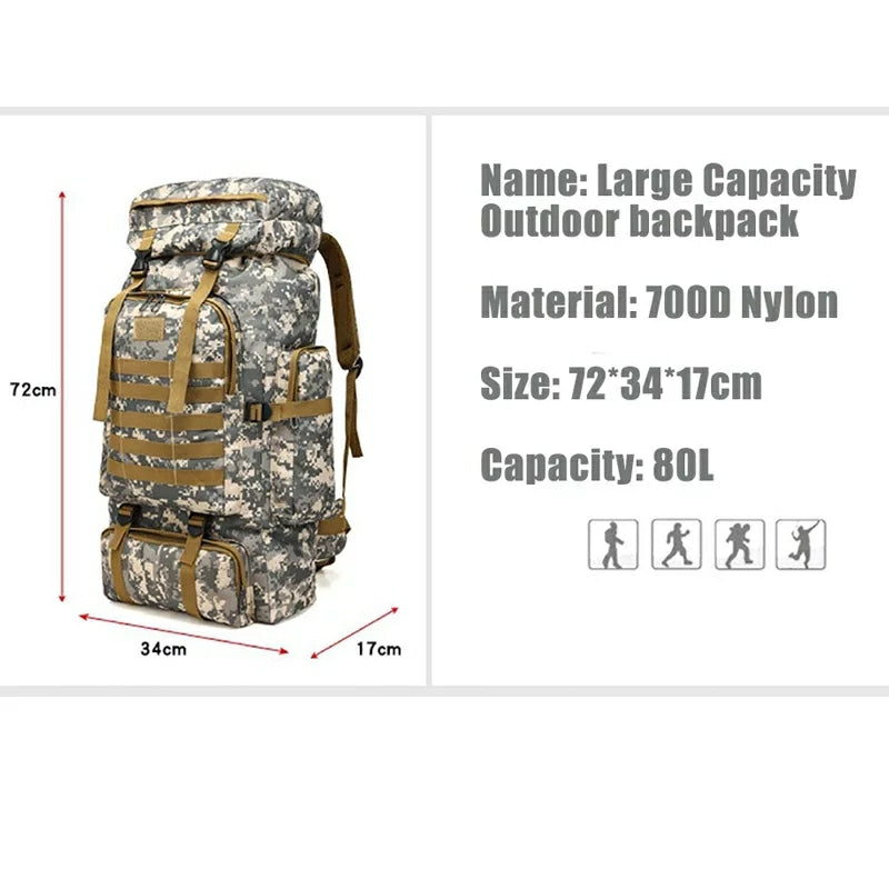 Large Capacity Hiking Army Luggage Camouflage Backpack - Multi-C - Tuzzut.com Qatar Online Shopping
