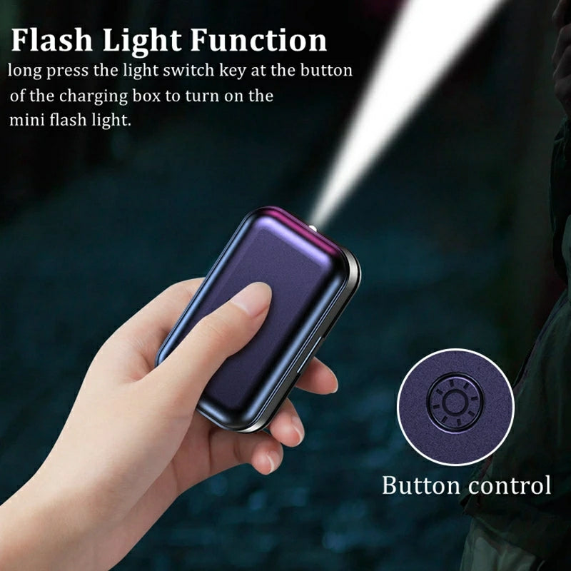3 in 1 TWS Bluetooth 5.1 Wireless Headphones Flashlight/UV/Music - TUZZUT Qatar Online Store