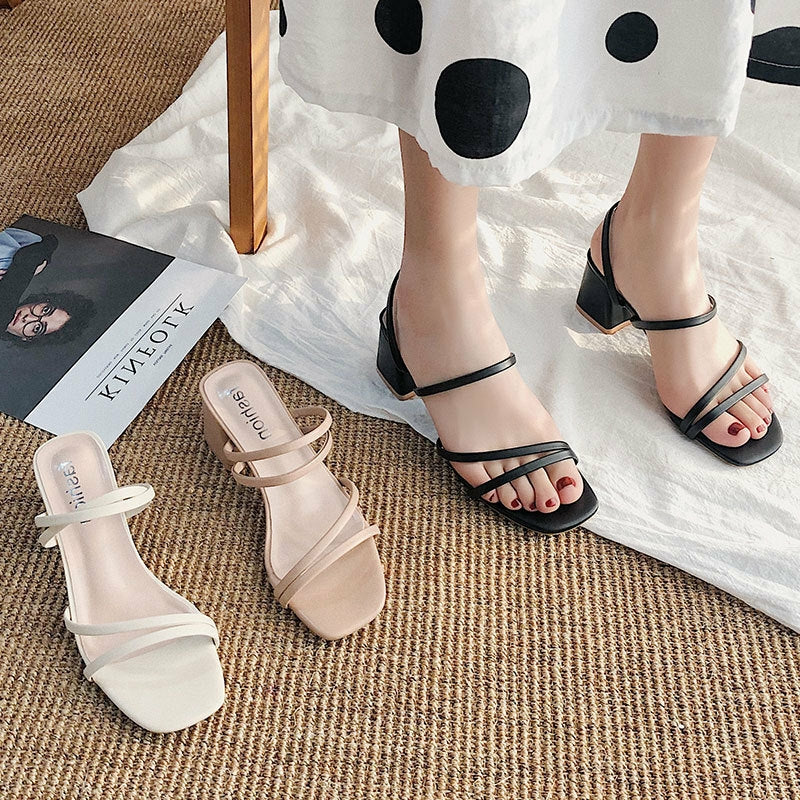 Women's Ring Toe Flat Slippers Tower Buckle Decoration Fashion Casual  Leather Sandals Open Toe Comfortable Shoes Yoga Sandals for Women