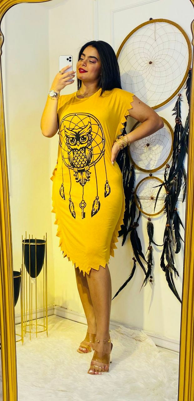 Women's Party Owl Dress Azizioglu Plus - 6750 Women's Party Owl Dress Azizioglu Plus - 6750