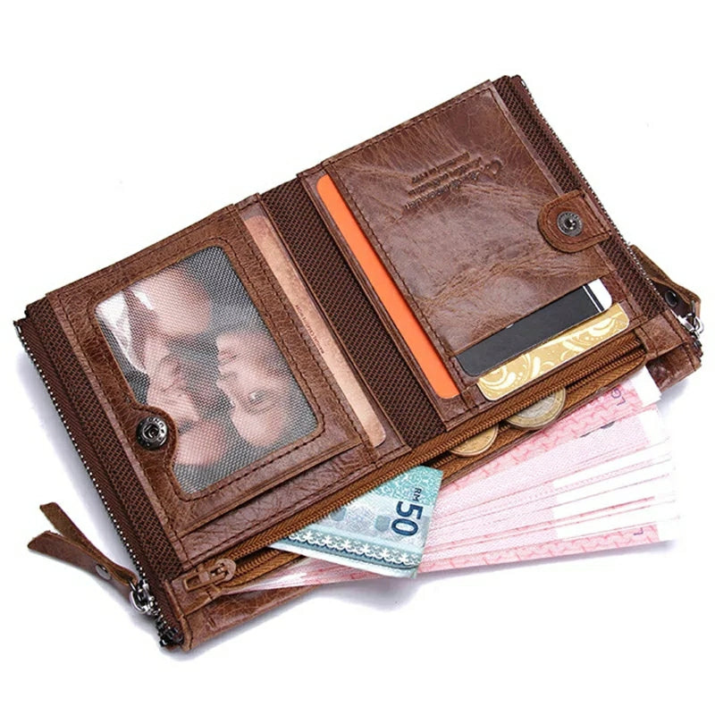 Contact's Vintage Crazy Horse Cowhide Genuine Leather Wallet N0029 Contact's Vintage Crazy Horse Cowhide Genuine Leather Wallet N0029