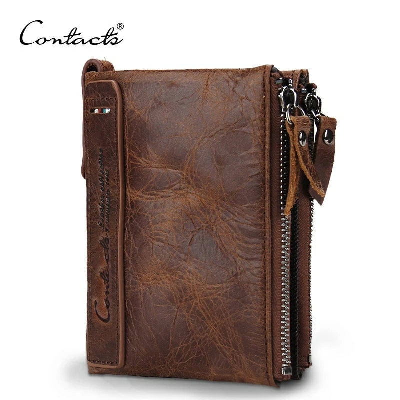 Contact's Vintage Crazy Horse Cowhide Genuine Leather Wallet N0029 Contact's Vintage Crazy Horse Cowhide Genuine Leather Wallet N0029