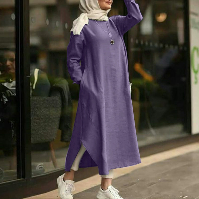 Modest Turkish Style Long Tunic Top - MT100 - Tuzzut.com Qatar Online Shopping