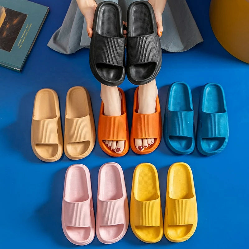 Home Slippers Thick Platform Anti-Slip Slides Sandals for Men & Women - Tuzzut.com Qatar Online Shopping