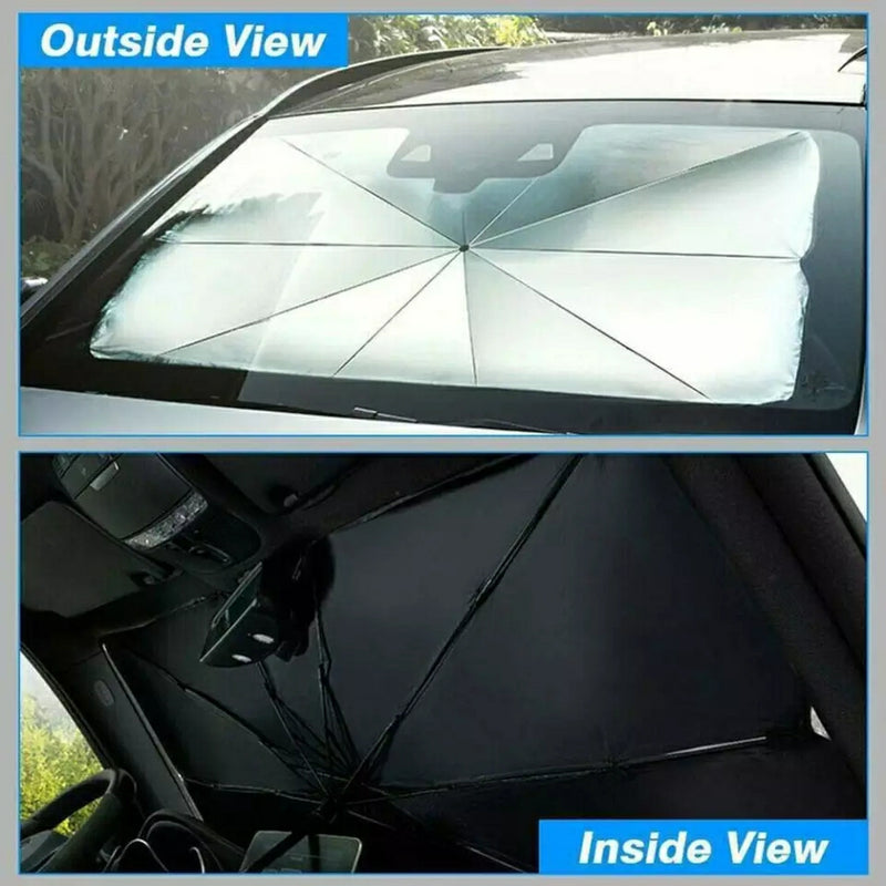 Foldable Windshield UV Block Sun Shade Car Front Window Heat Insulation Covering Umbrella - Black - TUZZUT Qatar Online Store