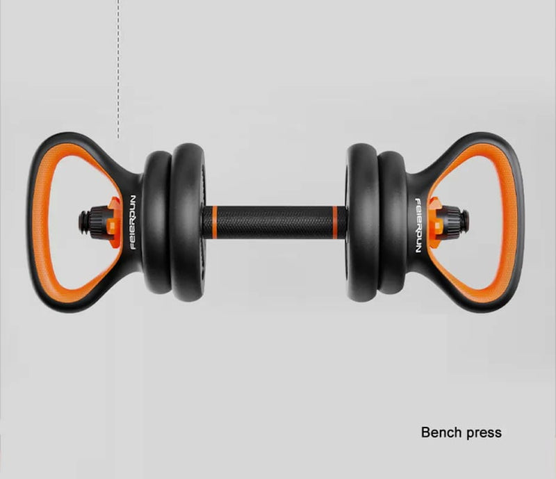 4 in 1 Adjustable 40Kg Dumbbell, Barbell, Kettlebell, Push-Up Stands Fitness Gym Home Work Out Set - TUZZUT Qatar Online Store