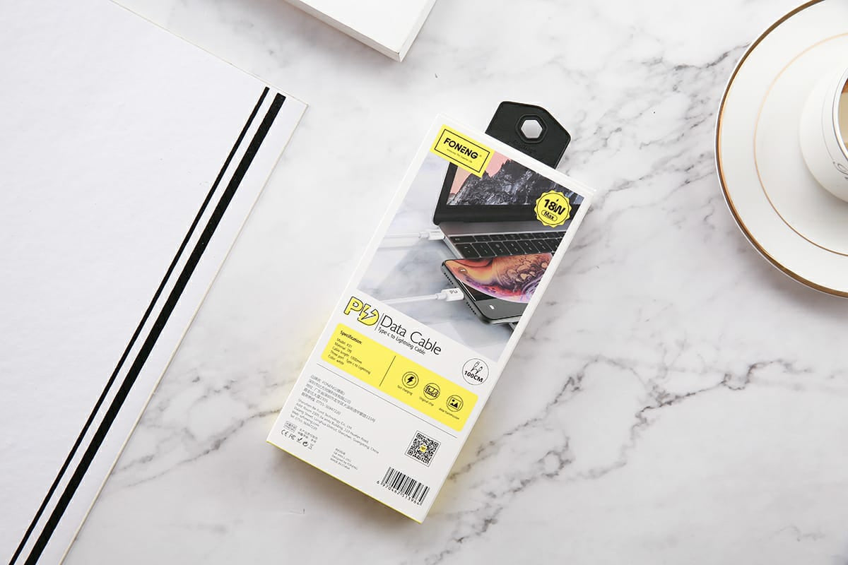 Foneng X31 PD 20W Quick Charge USB-C to Lightning Cable - 1m Foneng X31 PD 20W Quick Charge USB-C to Lightning Cable - 1m