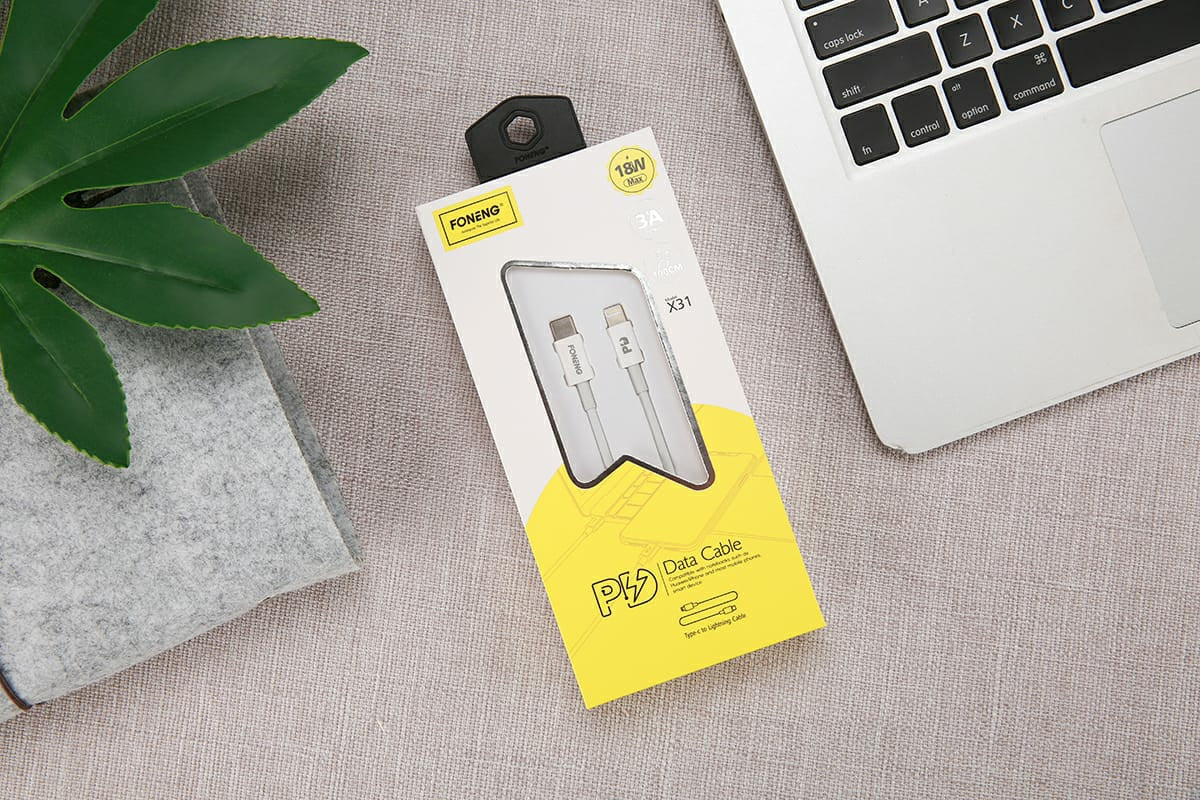 Foneng X31 PD 20W Quick Charge USB-C to Lightning Cable - 1m Foneng X31 PD 20W Quick Charge USB-C to Lightning Cable - 1m