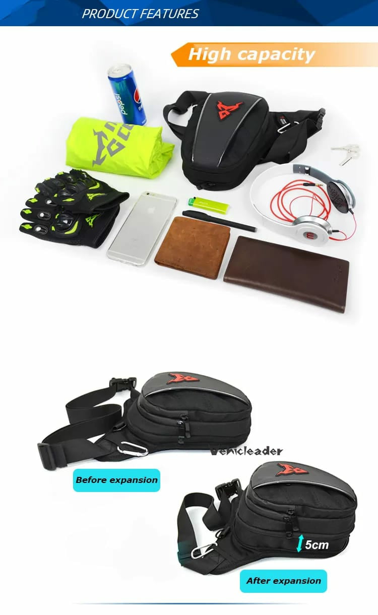 Moto Centric Motorcycle Leg Bag Thigh Waist Pack Hip Pouch - Tuzzut.com Qatar Online Shopping