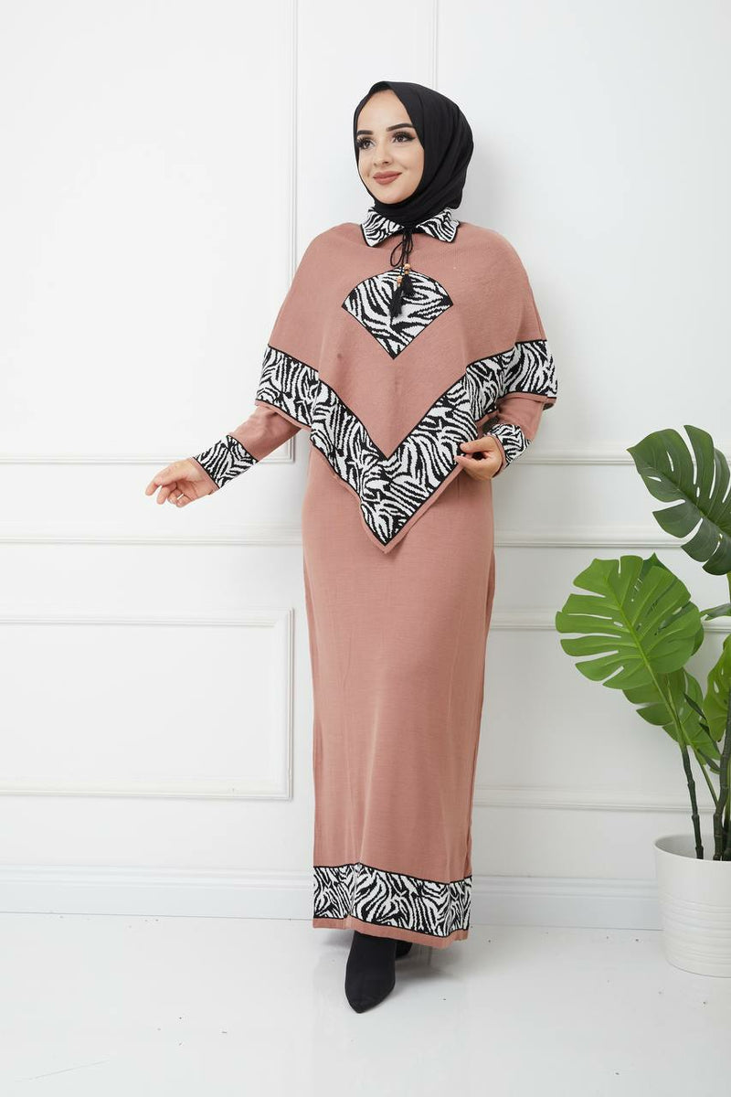 Turkish Modest Winter Dress Full Sleeve Womenswear MK105 - TUZZUT Qatar Online Store