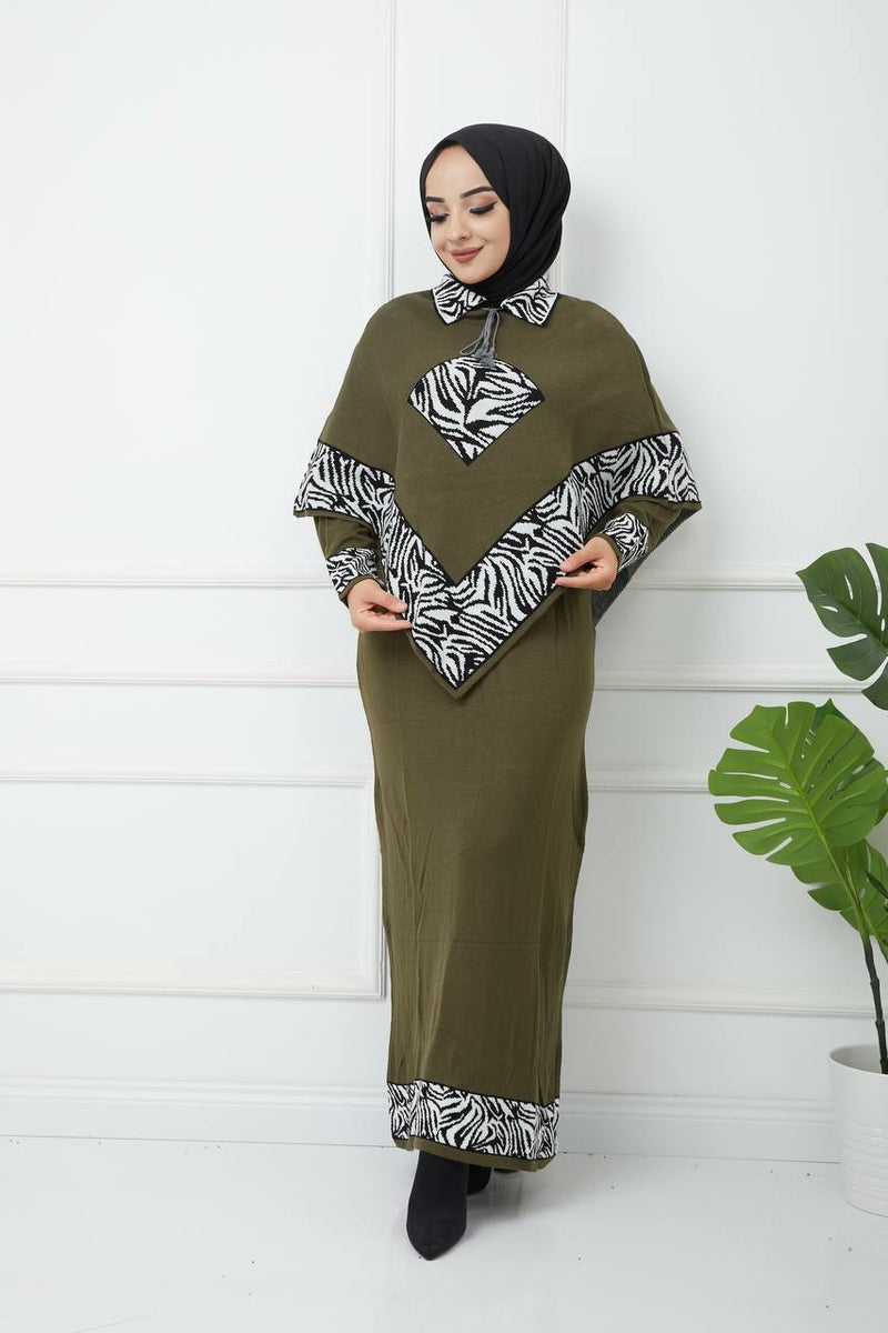 Turkish Modest Winter Dress Full Sleeve Womenswear MK103 - Tuzzut.com Qatar Online Shopping