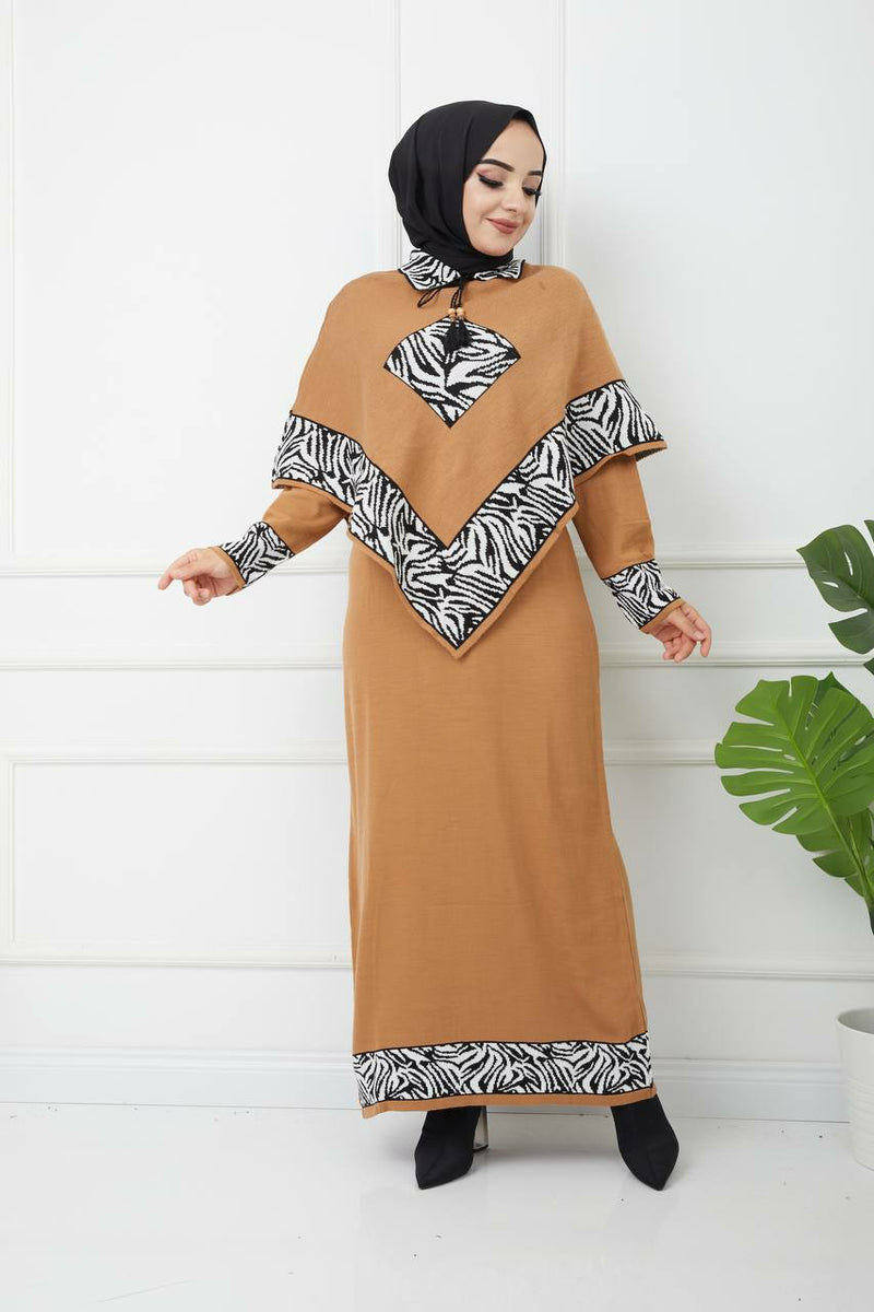 Turkish Modest Winter Dress Full Sleeve Womenswear MK101 - Tuzzut.com Qatar Online Shopping