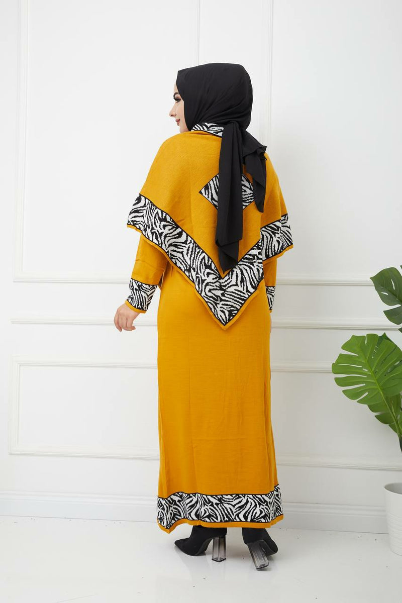 Turkish Modest Winter Dress Full Sleeve Womenswear MK102 - Tuzzut.com Qatar Online Shopping