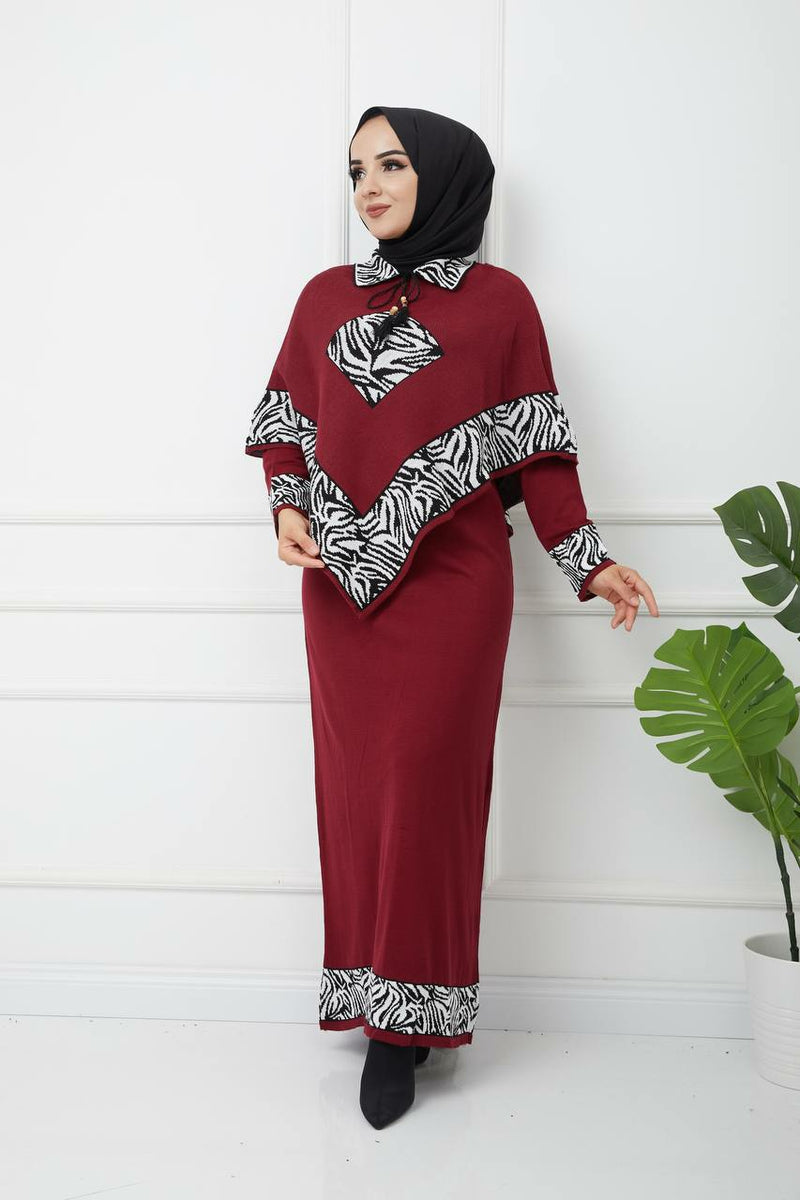 Turkish Modest Winter Dress Full Sleeve Womenswear MK100 - Tuzzut.com Qatar Online Shopping