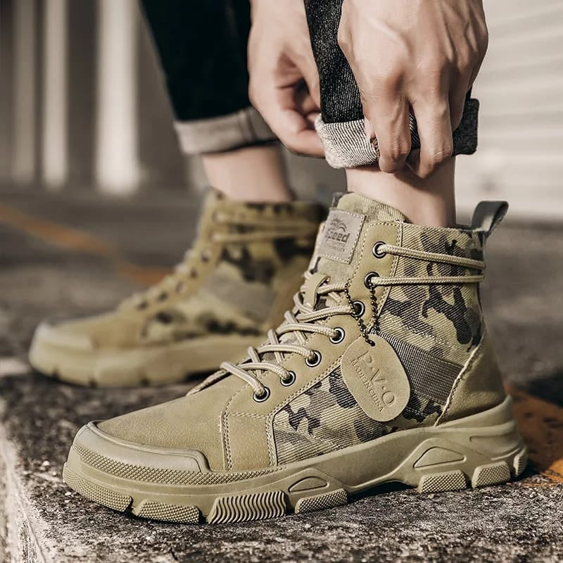 Men's Fashion Camouflage Military Boots Outdoor Shoes - 602 - Tuzzut.com Qatar Online Shopping