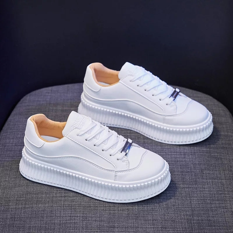 Women's White High Soled Sneaker Fashion Casual Shoes - BF001 - Tuzzut.com Qatar Online Shopping