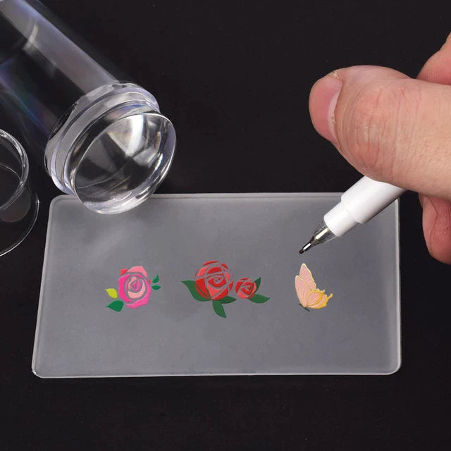 Nail Art Template Clear Jelly Silicone Nail Stamping Plate With Scraper Cap S4450330 Nail Art Template Clear Jelly Silicone Nail Stamping Plate With Scraper Cap S4450330