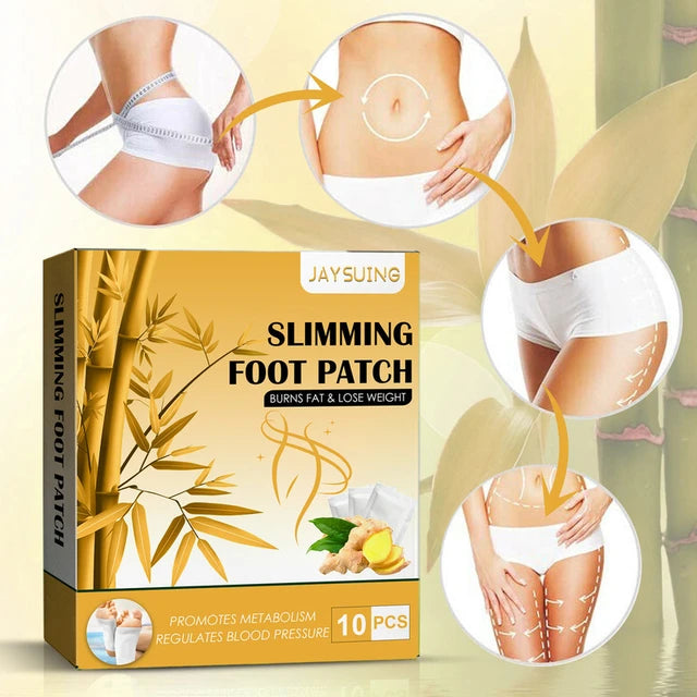 10pcs/pack Ginger Detox Foot Patches Pads Body Toxins Feet Slimming Cleansing Herbal Adhesive Slimming Foot Patch - Tuzzut.com Qatar Online Shopping