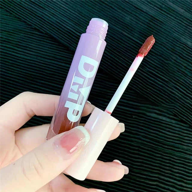 Matte Punk Dark Brown Lipsticks Waterproof Lip Gloss Long Lasting Non-Stick Cup Liquid Lipstick Korean Makeup Cosmetics - Tuzzut.com Qatar Online Shopping