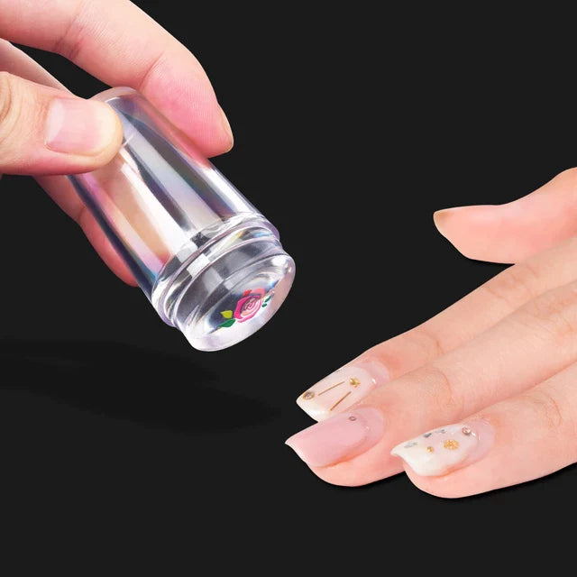 Nail Art Template Clear Jelly Silicone Nail Stamping Plate With Scraper Cap S4450330 - Tuzzut.com Qatar Online Shopping
